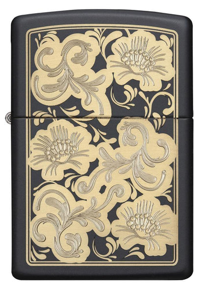 Zippo Fancy Floral Black Matte Lighter