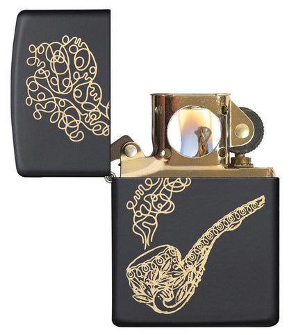 Zippo Bronze Pipe & Smoke Black Matte Windproof Lighter