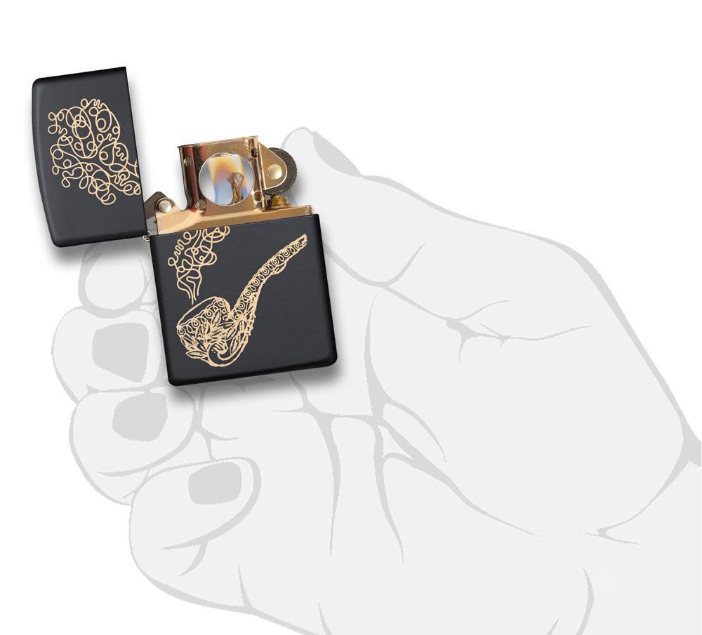 Zippo Bronze Pipe & Smoke Black Matte Windproof Lighter