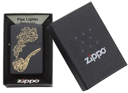 Zippo Bronze Pipe & Smoke Black Matte Windproof Lighter